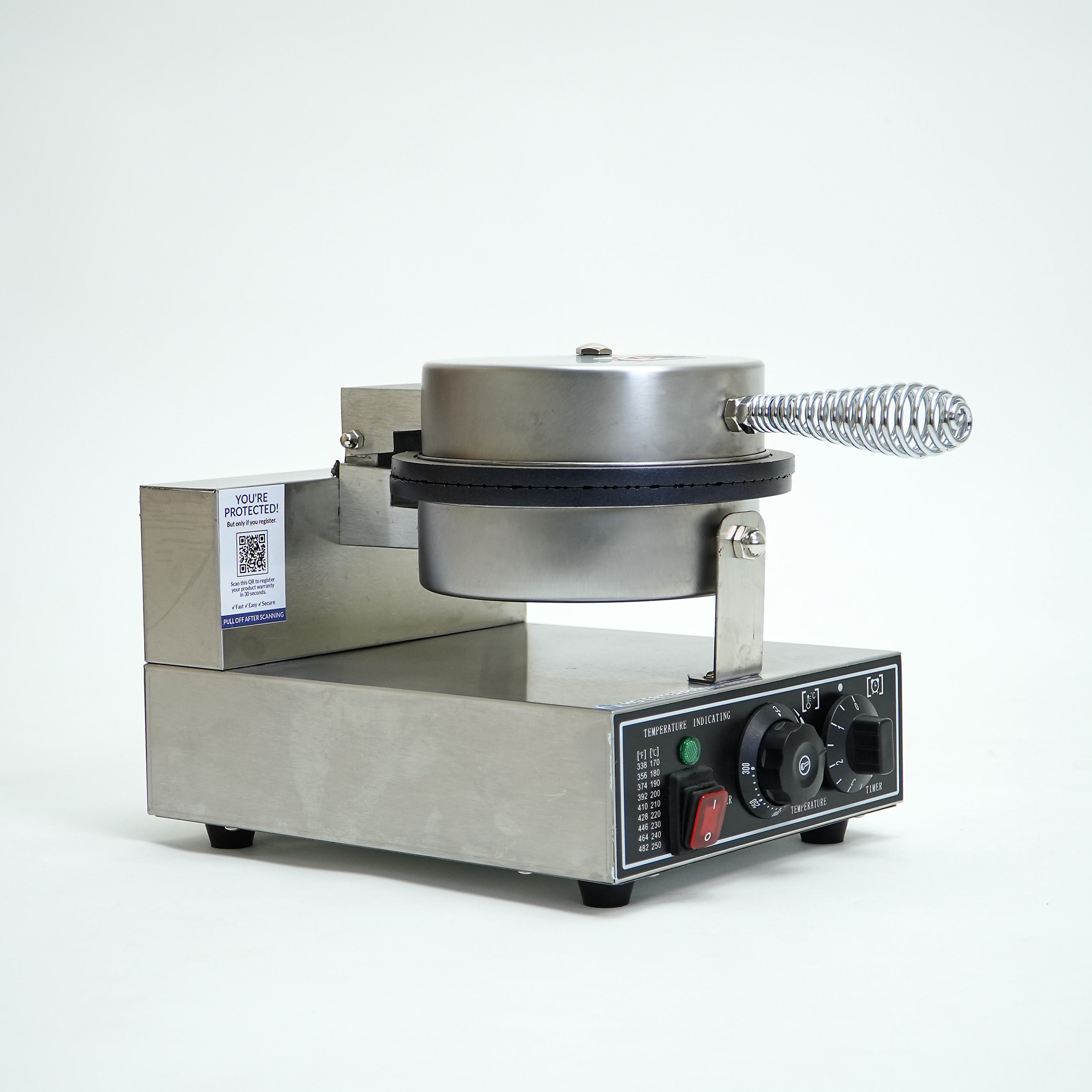 HG Commercial Waffle Cone Maker Machine-Electric, Temp & Time Control, Non Stick | Homemade Ice Cream Waffle Cones | Ideal for Restaurant, Bakeries, Cafe, Food Truck | 1 Year Warranty
