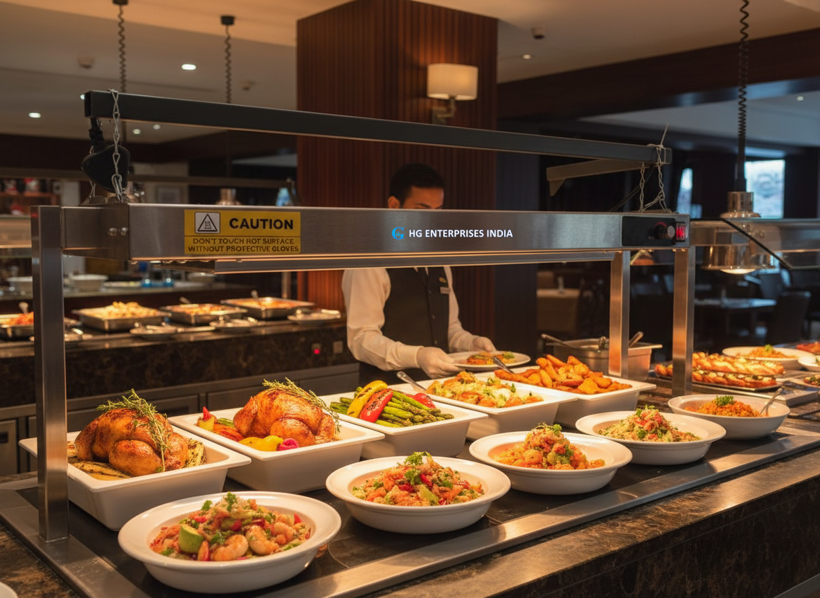 32 Inch Food Heat Lamp Strip Commercial Food Heating Warmer Lights Hanging Overhead Stainless Steel with Cord for Food Restaurant Buffet Catering Kitchen