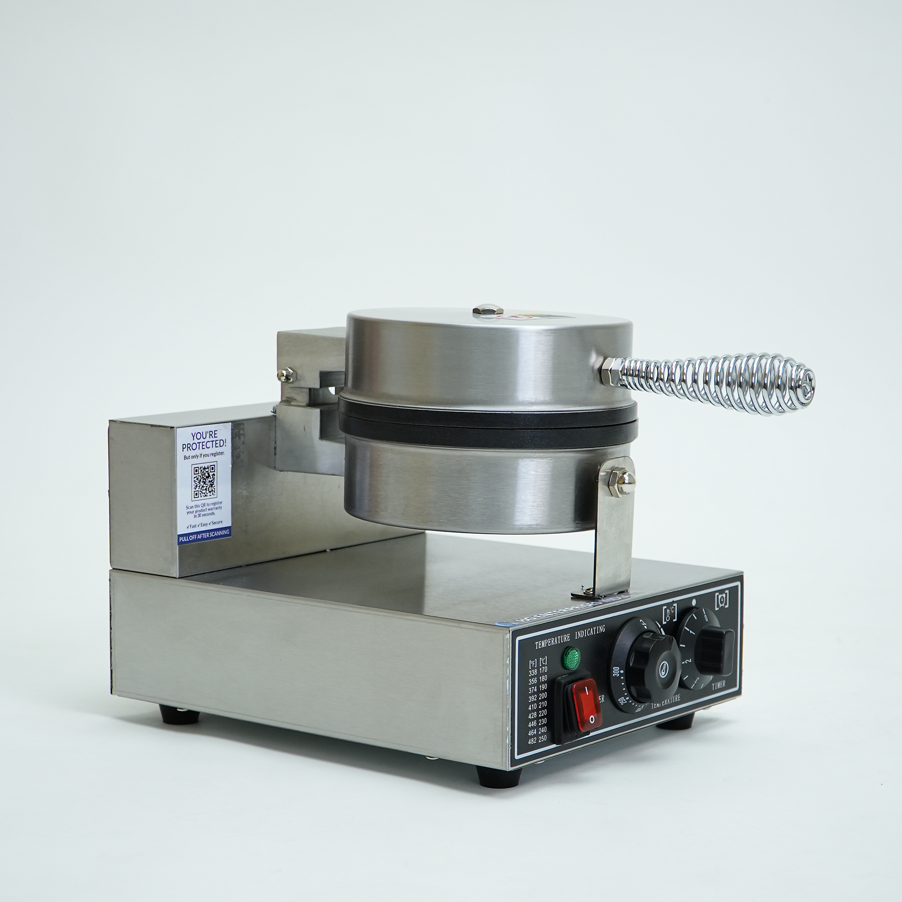 HG Commercial Round Waffle Maker 1000W | Heavy-Duty Stainless Steel Waffle Machine for Cafes, Restaurants & Hotels