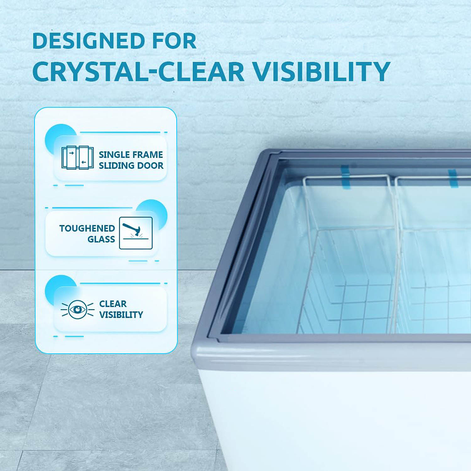 IGT450 GLASS TOP DEEP FREEZER