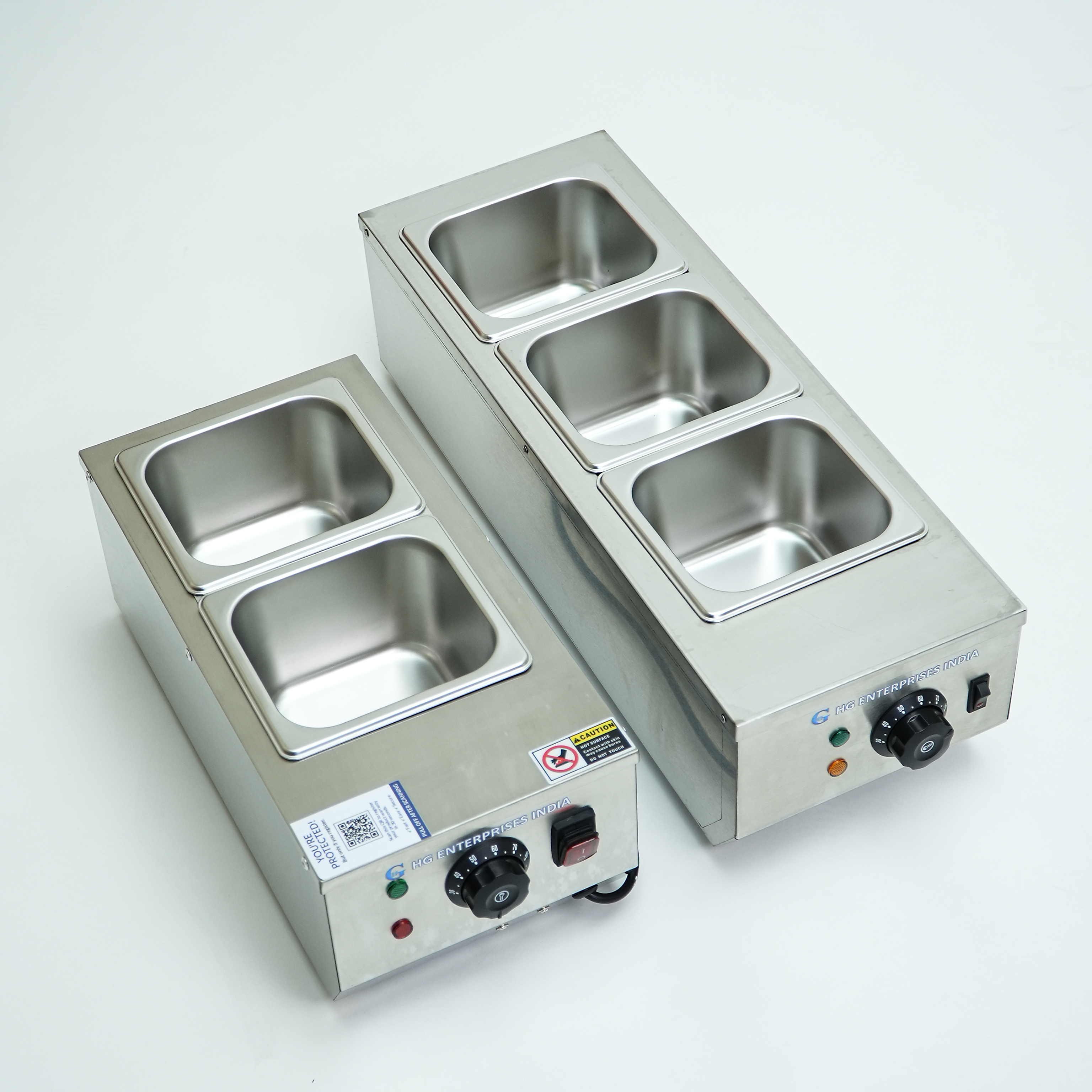 HG Electric Chocolate Melting Machine Double Tank | 3 x 1L Stainless Steel Bain Marie Chocolate Warmer Pot | Commercial Food Grade Chocolate Melter for Bakery, Fondue, Candy & Dessert Prep