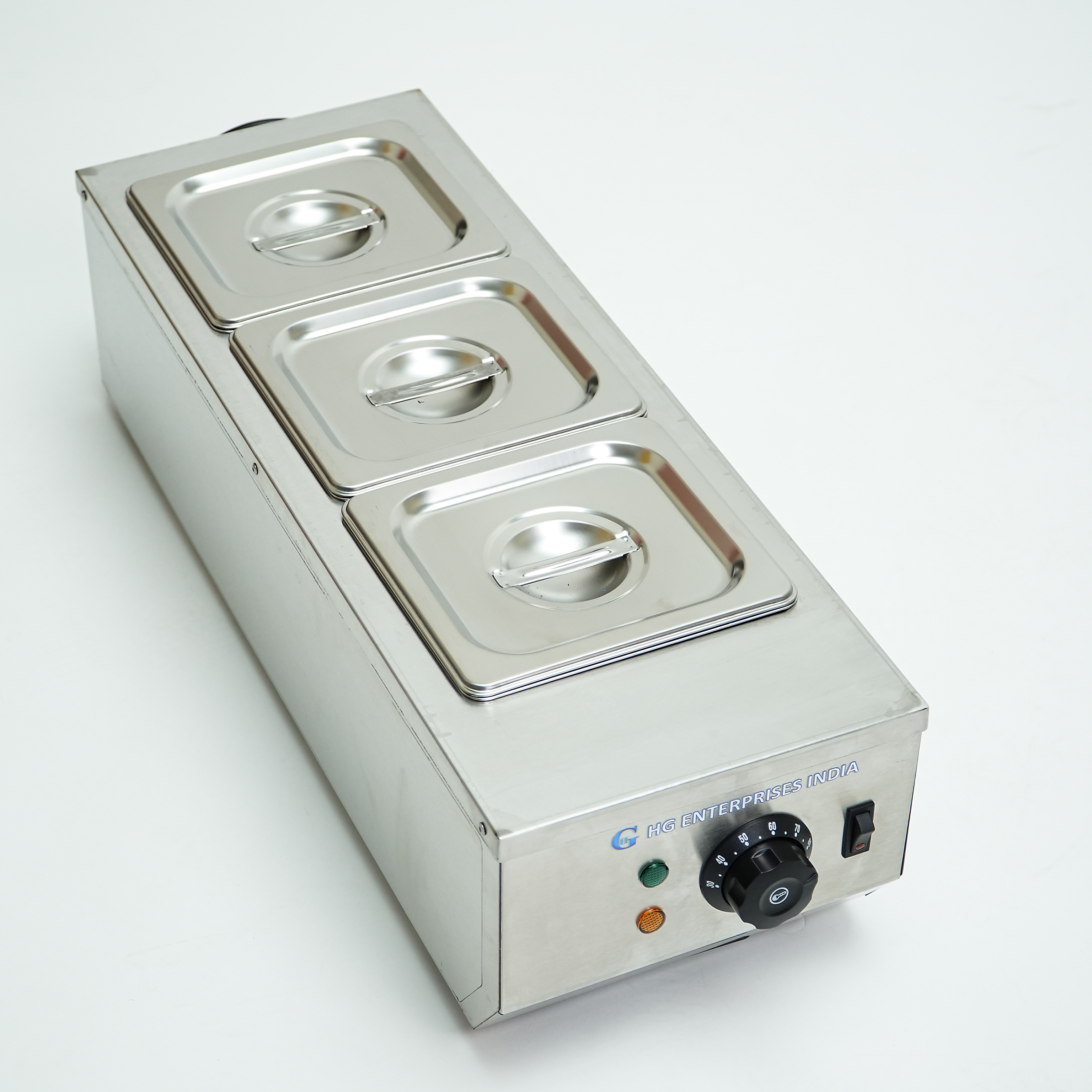 HG Electric Chocolate Melting Machine Double Tank | 3 x 1L Stainless Steel Bain Marie Chocolate Warmer Pot | Commercial Food Grade Chocolate Melter for Bakery, Fondue, Candy & Dessert Prep