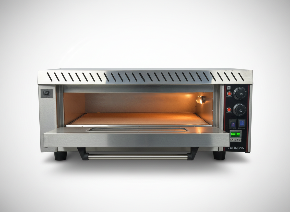 Commercial Electric Pizza Oven 16x24 Inch, Stainless Steel Single Deck, Dual Temperature Control, Digital Timer, Built-in Light - For Restaurants, Cafes & Bakeries